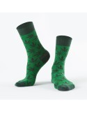 Dunkelgrüne Damensocken mit Blättern SD18 – Online-Shop – Boutique